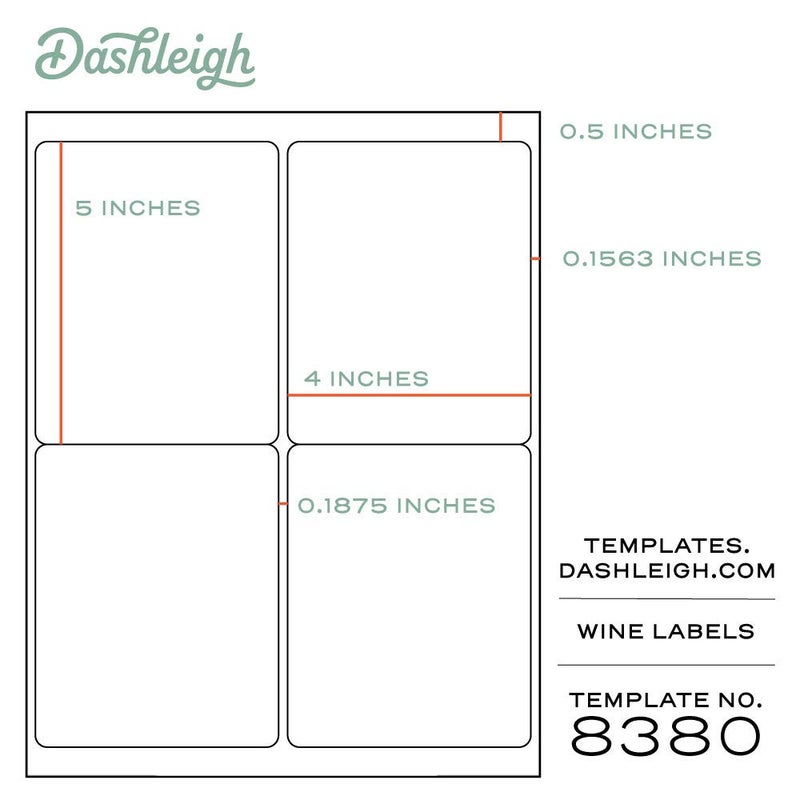 Dashleigh 20 Large Wine Bottle Clear Gloss Printable Labels, 4x5 inches, Weatherproof and Waterproof, fits Classic Bordeaux, Burgundy, and Champagne Bottles - Image 2